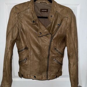 Danier Women's Brown Leather Biker Jacket